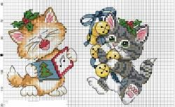Cartes de Noël chats 3 et 4.