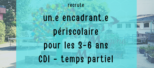 Offre d'emploi : encadrant.e périscolaire 3-6