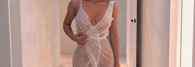 Did Kanye approve? Kim Kardashian posted a photo in a transparent dress on her naked body