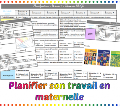 Planifier son travail en maternelle / 2022 - 2024