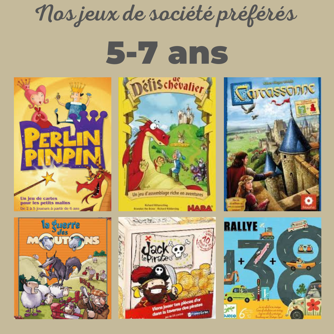 Jeux de société coups de cœur 5 à 7 ans cycle 1