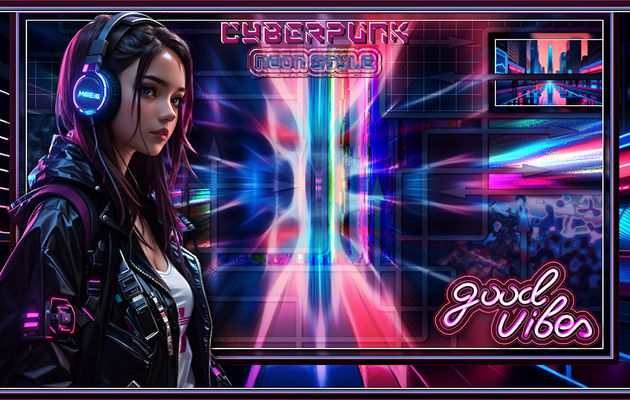 Cyberpunk, neon style