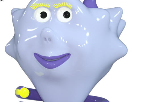 Tube de jouet : Zébulon bleu (render)
