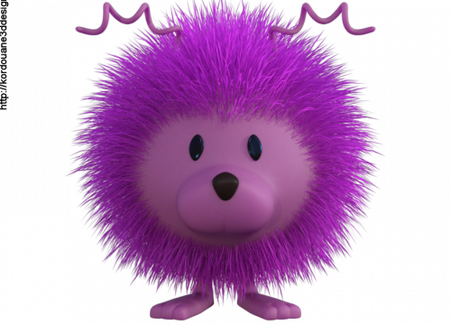 Tube mascotte boule de poil (render)