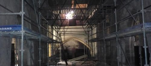 L'église de Catus en travaux