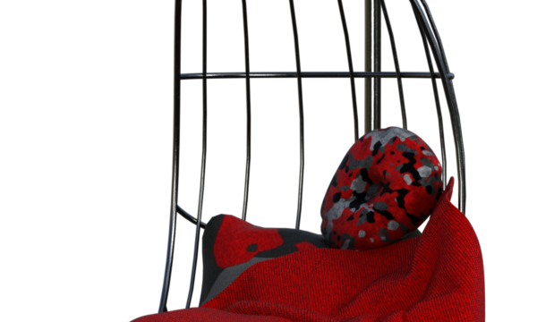 Tube de fauteuil suspendu rouge (render-image)