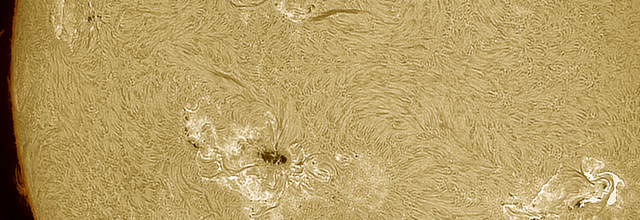 La tache solaire géante AR 3870 le 8 août en H-alpha