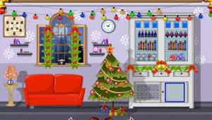 Decorated Christmas house escape soluce