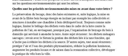 Nature : trois associations écrivent aux candidats aux municipales