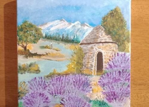 La peinture retient toujours mon attention : les cabines, la borie,la terrasse