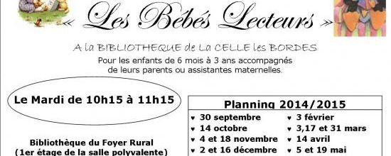 Bébés Lecteurs dates 2014 2015