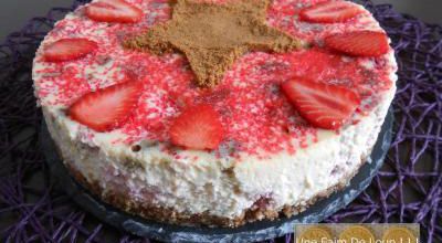 Cheesecake printanier aux fraises Gariguette et speculoos