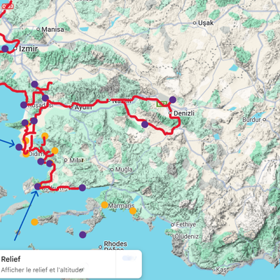 La route de DIDIM à BODRUM