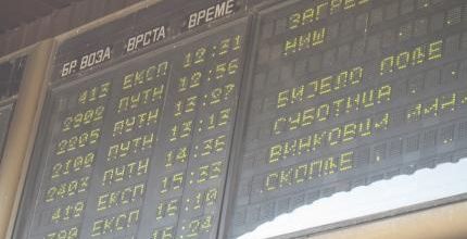 Panneau de la garre ferroviaire ..Belgrade
