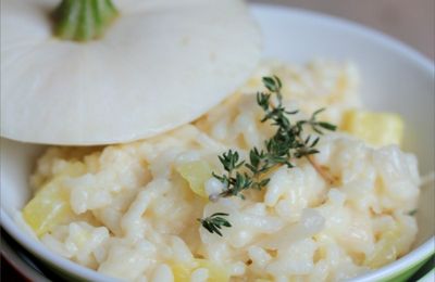 Risotto de pâtisson & courgettes.