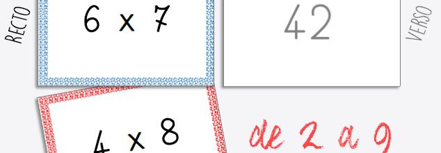 Cartes des tables de multiplication de 2 à 9 