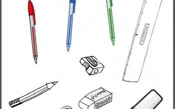 Affichages : Dans mon cartable/ma trousse, il y a...