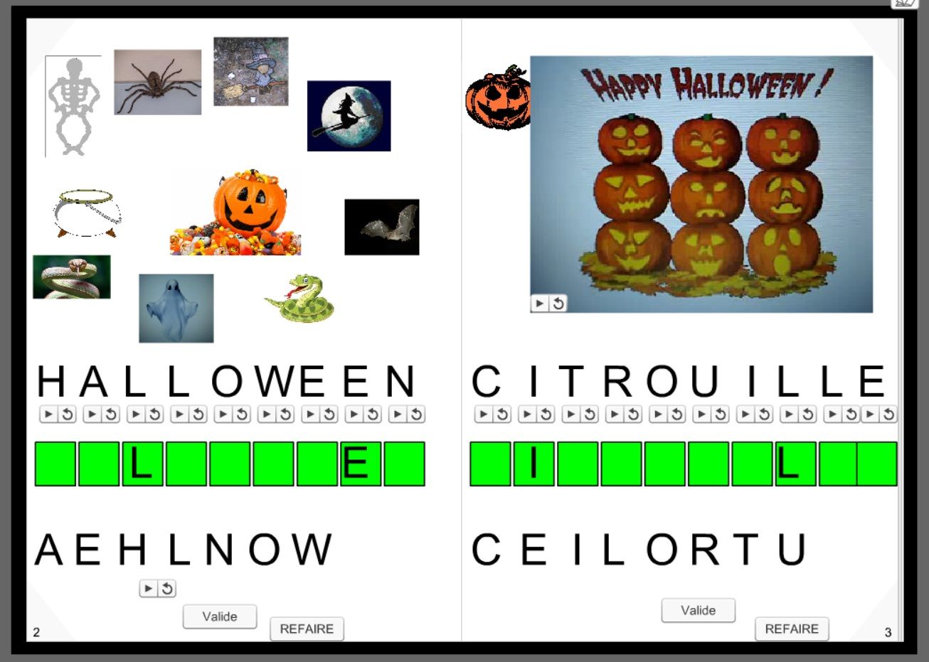 Maternelle Halloween TICE Didapages lecture