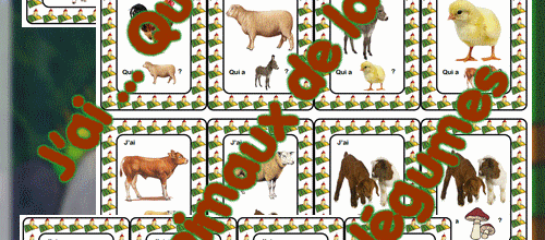 J'ai ... Qui a ... ? Les animaux de la ferme et les légumes