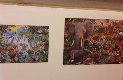 Les animaux de la jungle (savane ?) en deux puzzles
