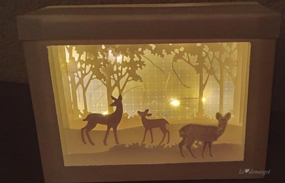 Scrap / Boite vitrine  "Dans la forêt"