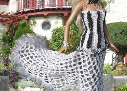 Barbie...robe façon Hermès,au crochet