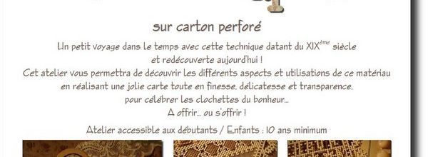 Carte Dentelle-Bonheur sur carton perforé