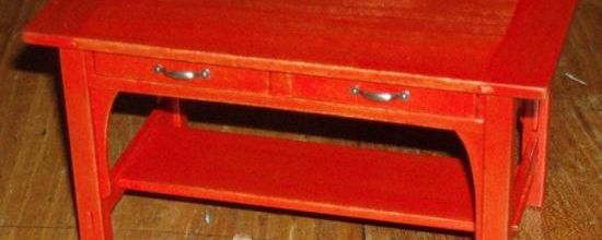 Table de lecture rouge