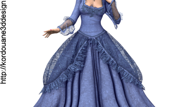 Tube : femme en robe de Cendrillon (render--image)