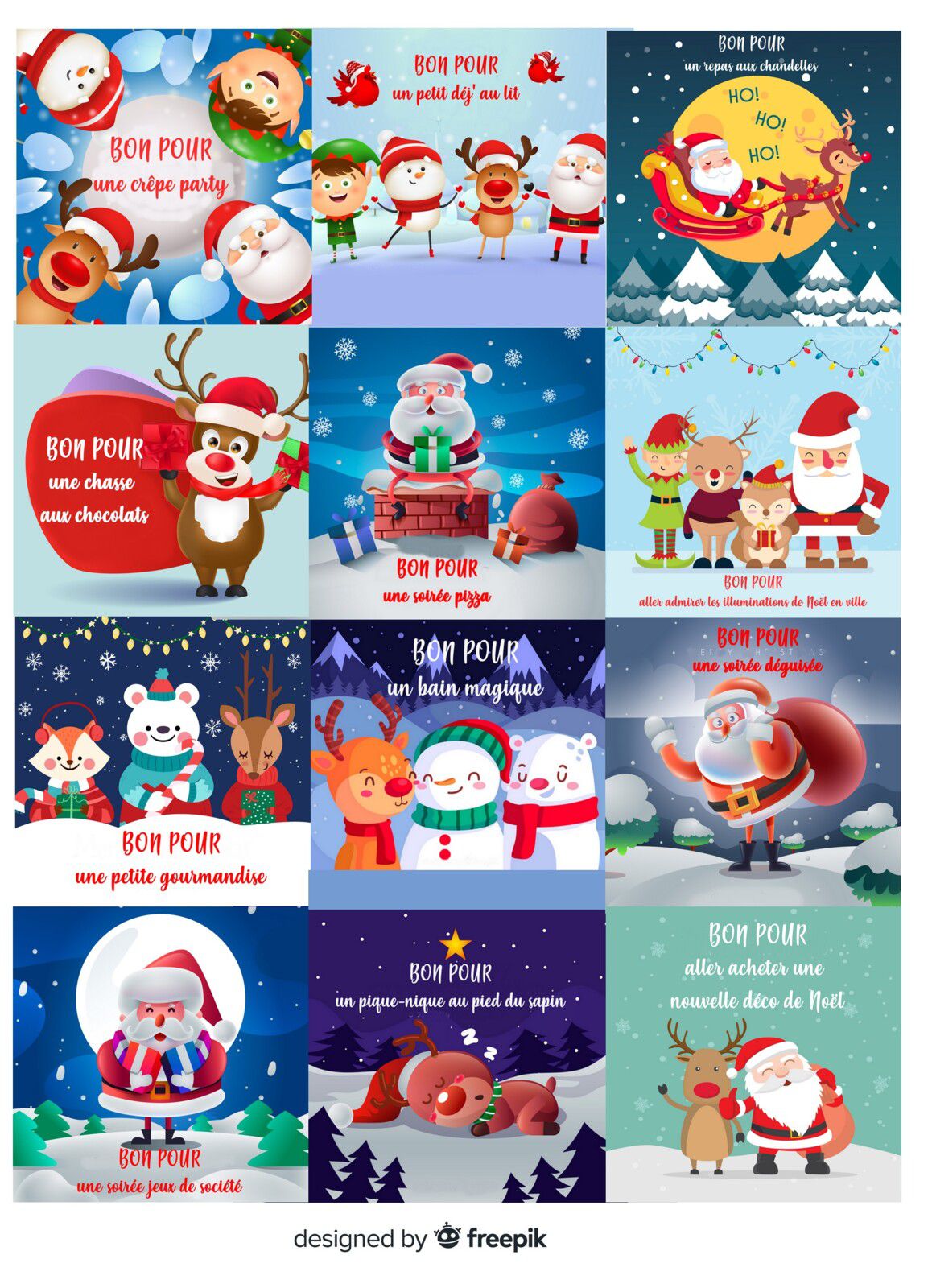 Calendrier de l'avent Mes petits bons pour... façon escape game, énigmes de Noël