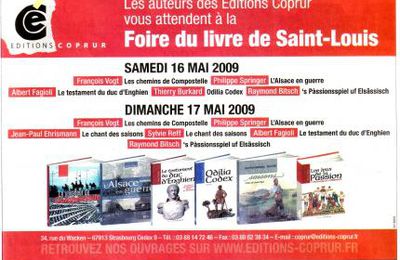L'Alsace du samedi 16 mai 2009. (Foire du Livre de Saint-Louis)