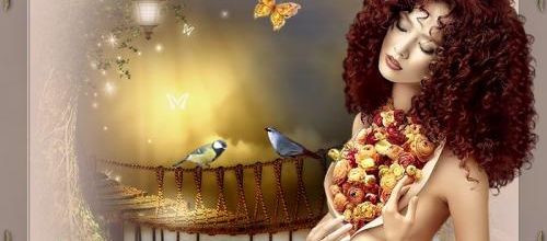  La femme aux fleurs .
