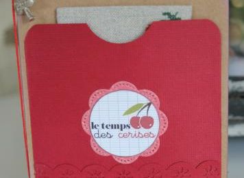 ATC brodée "Le temps des cerises"