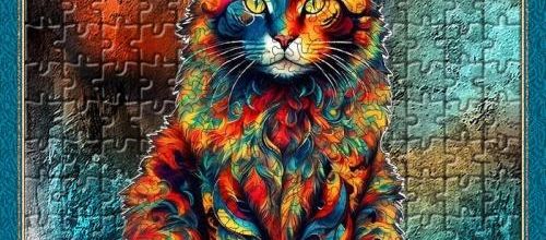 Le chat en puzzle .