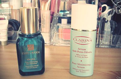 Pore minimizing serums : Idéalist Estée Lauder VS Clarins.