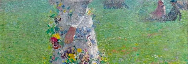 Une femme fleurs - Henri Martin 