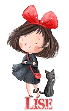 734 - fille et chat - signature, gif animé, blinkie