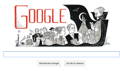 Doodle du jour : 165e anniversaire de Bram Stoker, auteur de Dracula