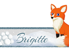 678- Renard dans la neige, signature, blinkie, neige, hiver