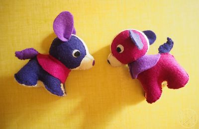 Des mini doudous en feutrine pour les grands !