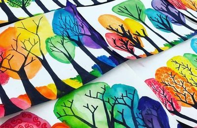 Forêt multicolore au printemps (idée pinterest)