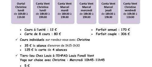 Tarifs en vigueur