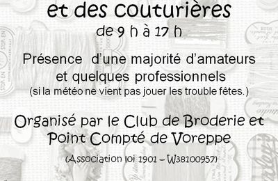 Puces des Brodeuses à Voreppe (38) dimanche 25/2/18