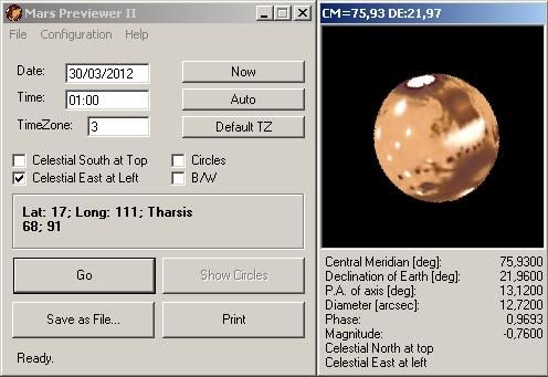 Mars Previewer II : comparez et préparez vos observations