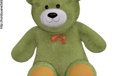 Tube d'ours en peluche vert (render-image)