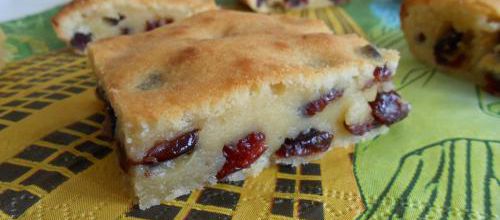 Blondies chocolat blanc et cranberries