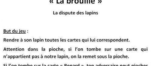 Jeu de cartes "la brouille"