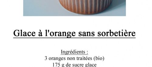 Glace à l'orange sans sorbetière