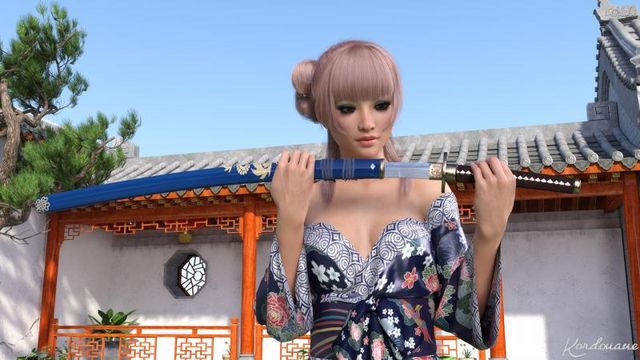 Fond d'écran : Geisha de choc (DazStudio)