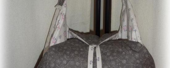 Sac Berlingot Gris/Petites roses